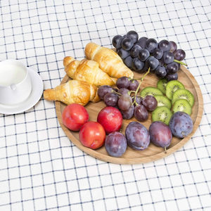 เขียงไม้ไผ่ทรงกลมน้ำมันสำหรับใช้ในครัวเรือน - Product Image 4