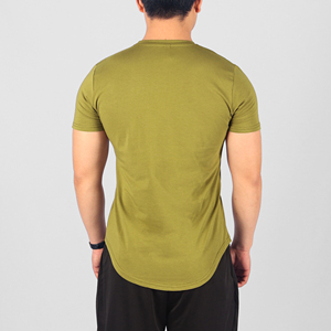 MS-1886 Bán Buôn Chấ<span class=keywords><strong>t</strong></span> Lượng Cao Scoop Dưới Vòng Cổ Mens Phòng <span class=keywords><strong>T</strong></span>ập Thể Dục Cotton Longline <span class=keywords><strong>T</strong></span> Áo Sơ Mi - Product Image 6