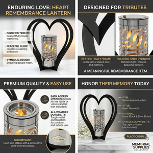 Linterna Conmemorativa Solar de Metal <span class=keywords><strong>para</strong></span> <span class=keywords><strong>Cementerio</strong></span>, Linterna <span class=keywords><strong>para</strong></span> Tumba, Decoración Conmemorativa, Marco Único en Forma de Corazón Invertido - Product Image 3