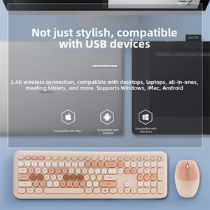 Bộ chuột bàn phím công thái học không dây 2.4GHz 1200dpi sử dụng văn phòng kích thước đầy đủ 110 phím thiết kế siêu mỏng cắm và chạy - Product Image 2