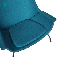 Chaise longue à pieds en métal bleu antique Chaise d'appoint design de style nordique Fauteuil pour une personne
