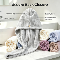 Turbante de Secado Rápido Superabsorbente con Tejido Waffle para Salón de Belleza, Spa y Cabello Largo