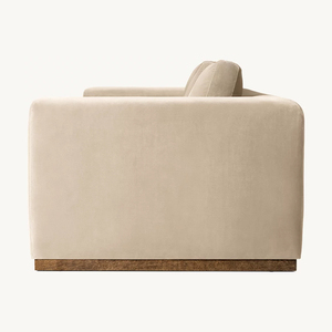 Sofá RH VITTORIO, Tapicería Moderna <span class=keywords><strong>de</strong></span> Terciopelo Beige con Base <span class=keywords><strong>de</strong></span> Madera, Sofá <span class=keywords><strong>de</strong></span> Lujo Estilo Chesterfield para Sala <span class=keywords><strong>de</strong></span> Estar - Product Image 5