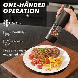 Juego de Molinillos Eléctricos de Sal y Pimienta, Recargables por USB, Automáticos, con Luz <span class=keywords><strong>LED</strong></span>, Capacidad de 100 ml - Product Image 3