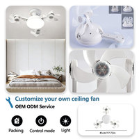 Ventilateur de plafond LED moderne à 3 vitesses avec télécommande, 3 pales en ABS, 4100K, pour salon, style scandinave, moteur AC