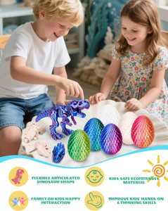 Lot de Œufs de Dinosaures Imprimés en 3D en Gros, Décoration de Pâques en Plastique avec Jouets de Décompression Dragons Glacés pour Enfants - Product Image 5