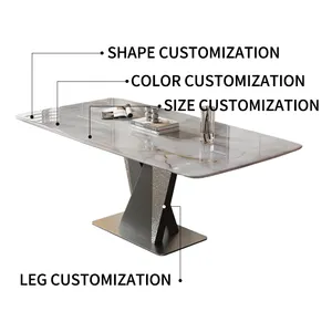 Top vendita tavolo da pranzo In marmo completo moderno di lusso tavoli da pranzo Set per 4 6 8 posti sedia In mobili Foshan