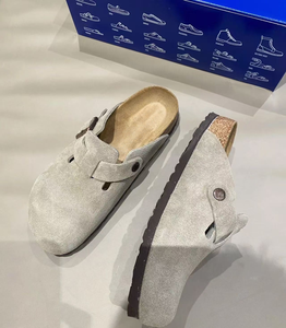 Sandales classiques pour hommes et femmes en cuir véritable avec semelle intermédiaire en EVA et semelle extérieure en TPR, mocassins à enfiler avec détails brodés, <span class=keywords><strong>hiver</strong></span> - Product Image 3