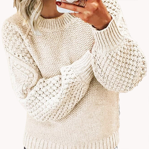 Suéter Cálido y Grueso de Nueva Llegada, Versátil, de Color Sólido, Prenda Exterior, Suéter de Punto, Top de Punto para Mujer, Diseño de Nicho - Product Image 6