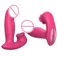 Jouets sexuels pour femmes : Vibrateur double tête portable, Godemiché vibrant, Stimulateur clitoridien à succion, Vibrateur à poussée pour le point G