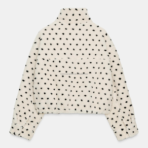 <span class=keywords><strong>Veste</strong></span> en polaire Sherpa à pois pour <span class=keywords><strong>femme</strong></span>, personnalisée OEM ODM, chaude, col montant, cordon de serrage, coupe courte, style <span class=keywords><strong>Teddy</strong></span> <span class=keywords><strong>Bear</strong></span>, vêtement d'extérieur - Product Image 3