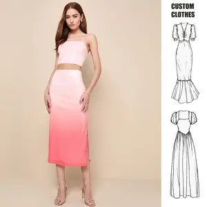 2024 Fashion Gradient Color Tube Top One Shoulder Dresses Sequined Party Dresses Women Evening Elegance Long Party Dress