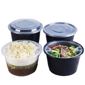 High quality Disposable transparent PP plastic soup bowl catering use round bowl Double-decked lunch box
