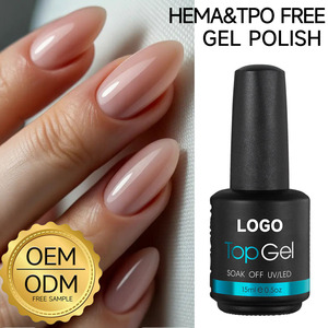 OEM Customized Professional Nail Supplier UV <b>Top</b> Coat Gel Tempered Glass <b>Top</b> Coat No Wipe High Shine Logo the Best Gel <b>Top</b> Coat - Product Image 1