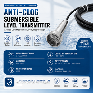 เซ็นเซอร์วัดระดับน้ำแบบจุ่มใต้น้ำสำหรับบ่อน้ำลึก RS485 Modbus Transducer สำหรับน้ำบาดาล - Product Image 2