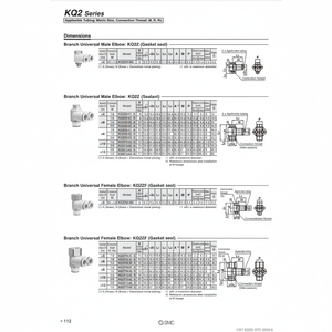 นิวเมติกส์แบบสัมผัสเดียว KQ2Z06-02NS ชิ้นส่วนนิวเมติก SMC - Product Image 1