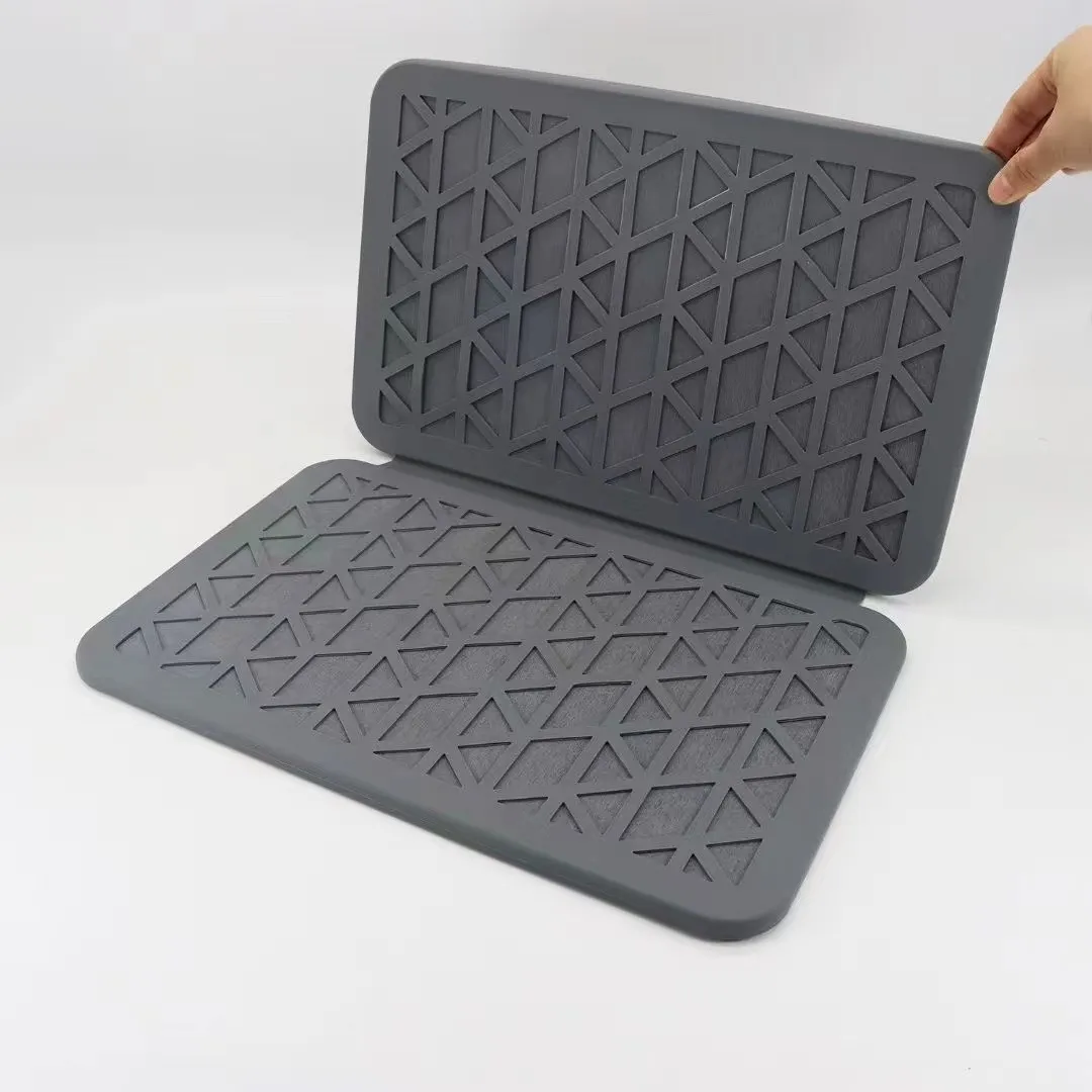 Tapis de séchage rapide en silicone pliable pour comptoir de cuisine