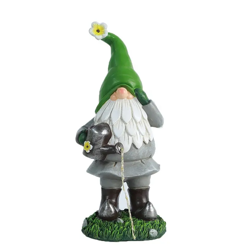 Tuin Gnome Decoraties Met Zonne-verlichting, Grote Tuin Standbeeld En Sculptuur Met Lantaarn, Grappig Hars Gnome Beeldje