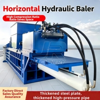 Prensa Hidráulica Horizontal Totalmente Automática de 5-8 Toneladas por Hora, Prensa de Reciclaje de Cartón y Papel de Desecho Ajustable de 200-1000 kg