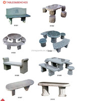 Décoration de jardin, tables et chaises en pierre de granit, ensembles de meubles de jardin en pierre de style japonais