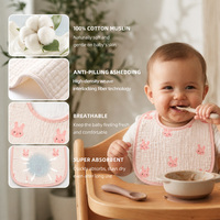 Bavoirs personnalisés en mousseline de coton pour bébé, 6 couches, avec bordure en dentelle, coffret cadeau de Noël, OEM ODM, marque privée pour nouveau-né et nourrisson