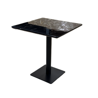Table de jardin carrée en marbre vert de 80 cm pour café et restaurant