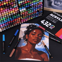432 couleurs de marqueurs acryliques liquides directs, stylos de peinture à forte teneur en pigments, Acrylfarben, Pintura Acrilica, Kit de peinture sur roche et toile