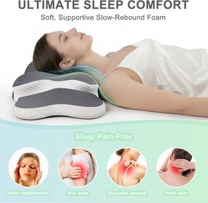 Custom Logo High-end Breathable Memory Foam Medical Therapeutic Orthopedic Neck Contour Wearable Butterfly Sleeping <b>Bed</b> Pillow - Product Image 4