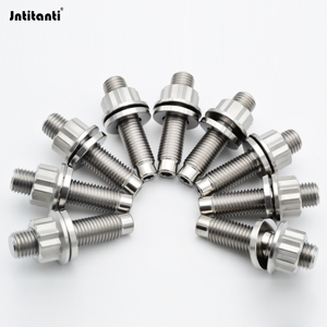 Jntitanti Kits de goujons de Ti-6Al-4V d'usine avec rondelle 12 points écrous à bride nouvel état pour système d'échappement d'admission de <span class=keywords><strong>moto</strong></span> automatique - Product Image 2