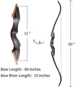 Vente directe d'usine 60 "membres stratifiés en bois Riser droitier et gaucher Takedown arcs et flèches classiques - Product Image 4