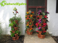 Jardinières empilées auto-arrosantes pour jardin vertical Pots de fleurs en plastique
