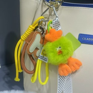 Porte-clés en peluche, pendentif animal de dessin animé, breloque de sac tissée à la main, porte-clés de voiture en cuir artificiel, style 3D, 4 styles, 1 style, 5 styles - Product Image 2