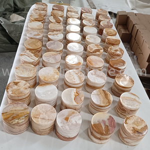 Raffina i barattoli di pietra di onice verde naturale per la produzione di candele - Product Image 5