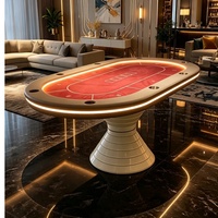 Table de poker Texas Hold'em haut de gamme en bois de chêne ou noyer avec coussin en cuir et coupelles en acier, directement de l'usine WANYAJU