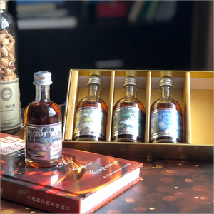 Vente en gros bon marché 50ml 100ml bouteille transparente mini ronde petit verre à vin <span class=keywords><strong>whisky</strong></span> vodka avec couvercle en aluminium - Product Image 5