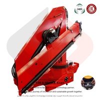 Grue articulée hydraulique de 8 tonnes montée sur camion avec flèche articulée et télécommande sans fil