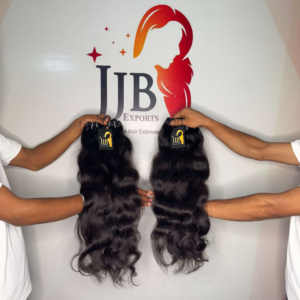 Extensión de pelo liso ondulado crudo al por mayor, paquetes de cabello humano ondulado indio sin procesar con cutícula alineada - Product Image 1