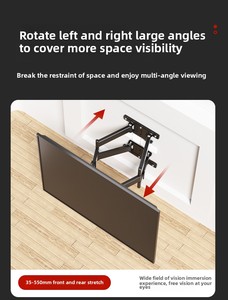 Soportes y Carritos Ultrafinos de Acero para TV <span class=keywords><strong>Hisense</strong></span> TCL de <span class=keywords><strong>40</strong></span>-75 <span class=keywords><strong>Pulgadas</strong></span> con Soporte de Pared Móvil y Colgador Telescópico - Product Image 2