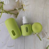 Botol pelembab plastik bulat silinder 30ml warna hijau desain baru botol alas bedak wadah kosong produsen kemasan kosmetik