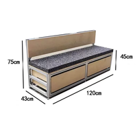 Banquette modulaire en contreplaqué de bouleau avec rangement et dossier pour restaurant et café