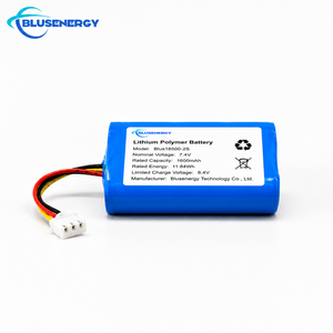 Paquete de baterías de polímero de litio personalizado 2S 7.4V 1600mAh 11.84Wh 18500‑2S con conector JST, batería recargable de iones de litio - Product Image 3