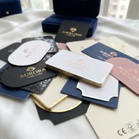 Carte de remerciement personnalisée avec code QR, impression multicolore sur feuille métallisée, luxe noir mat, pliée en deux, pour emballage de bijoux de marque, insert pour boutique.