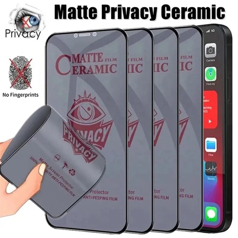 Lapisan pelindung layar Privasi, lapisan pelindung layar Privasi keramik matte Anti mata-mata untuk iphone 15 pro max
