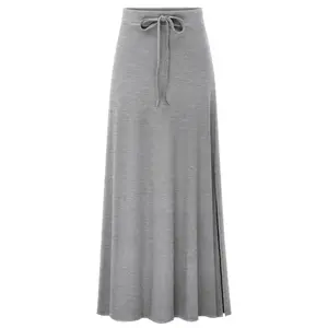 Plus Size Summer Solid Knitted Long Pencil Skirt Women Autumn High Waist Black Skirt For Women