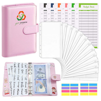 Carnet à 6 anneaux en cuir PU avec logo personnalisé, format A5/A6, planificateur budgétaire avec enveloppes pour argent liquide, idéal pour promotion ou cadeau