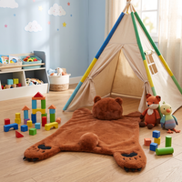 Tapis tufté 3D fait main de marque célèbre, sur mesure, en peluche à poils longs de 10 mm en nylon pour salon moderne