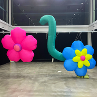 Fleurs gonflables personnalisées avec éclairage LED bleu, jaune, rose, fleurs géantes gonflables, décoration pour parc et centre commercial