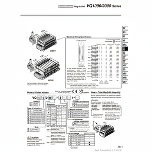 Électrovanne pneumatique SMC Produit de vannes de commande VQ1200-51 - Product Image 1