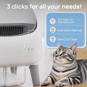 PETAOK Easy Clean Self Cleaning Plastic <strong>Litter</strong> <strong>Box</strong> Smart Automatic <strong>Cat</strong> Toilet Open-Top APP Control Dual Safety Sensors Large - Product Image 4