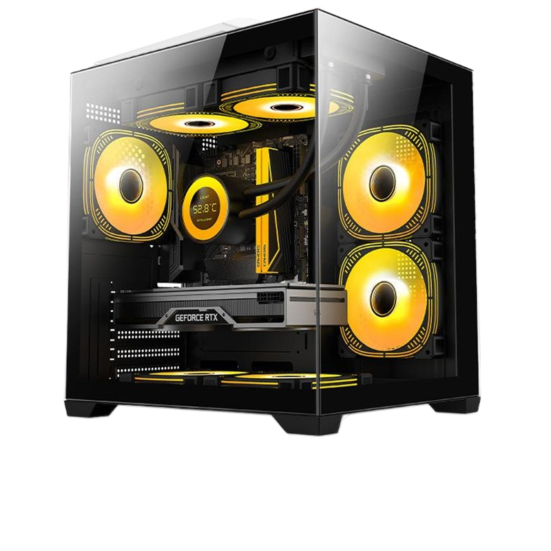 Factory Sales Mid Tower PC Desktop <strong>Computer</strong> <strong>Mainframe</strong> Sea View Room Side 3.0 Game Glass Empty Metal Chassis Water Cooling Stock